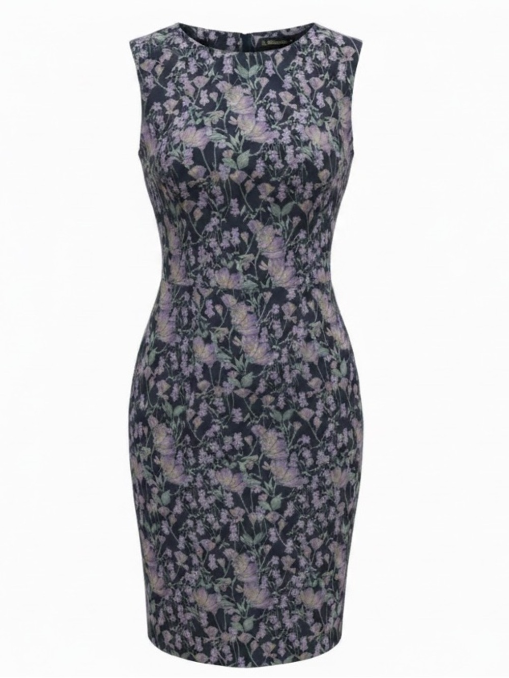 Brooks Brothers Floral Jacquard Sheath Dress Navy Purple Size 4